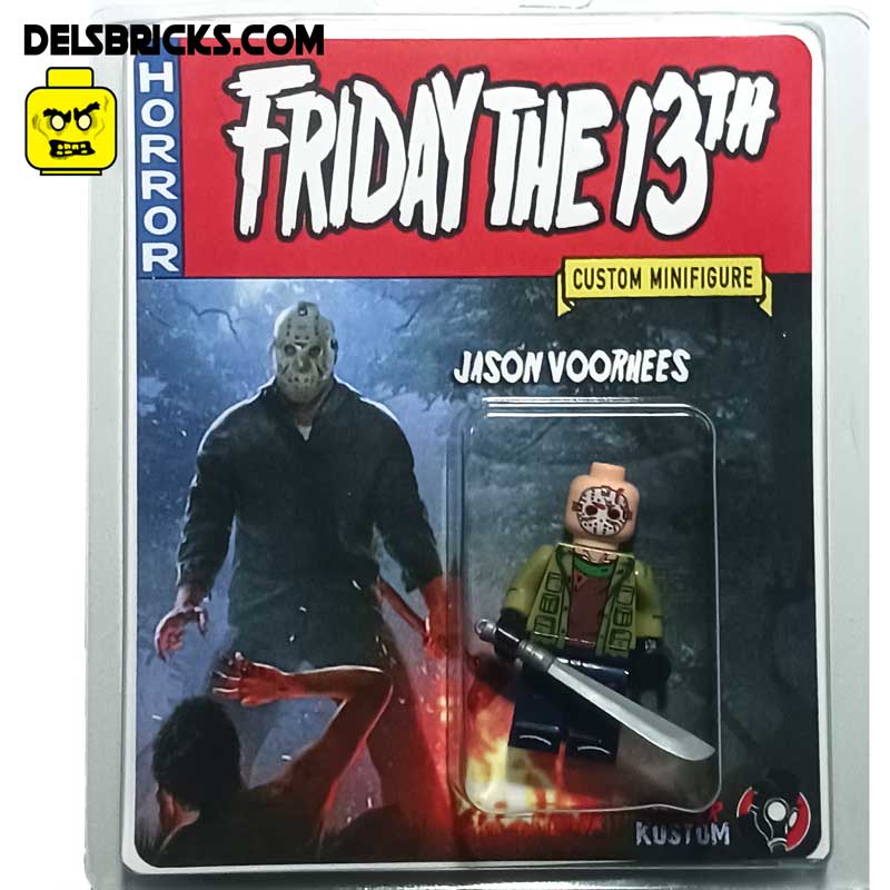 Jason Voorhees in Limited Edition Custom Display Packaging Lego Horror Minifigures Delsbricks.com