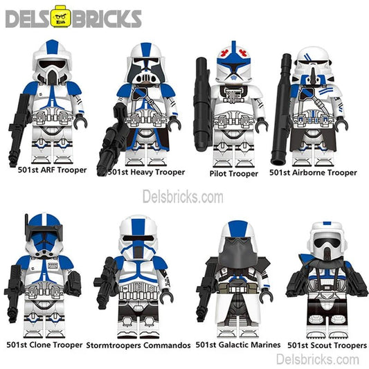 501st Legion Clone troopers Set of 8 | Lego Minifigures Custom Toys 2 - DelsBricks MinifiguresLego Star Wars MinifiguresDelsBricks MinifiguresDelsbricks.com