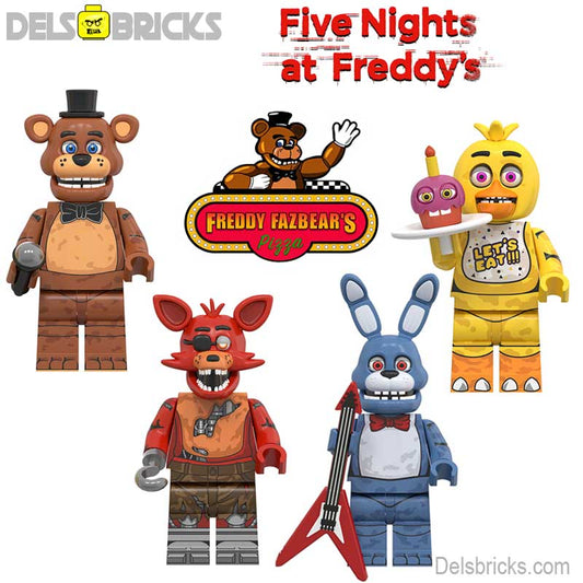 Five Nights At Freddys set of 4 Lego Minifigures custom toys