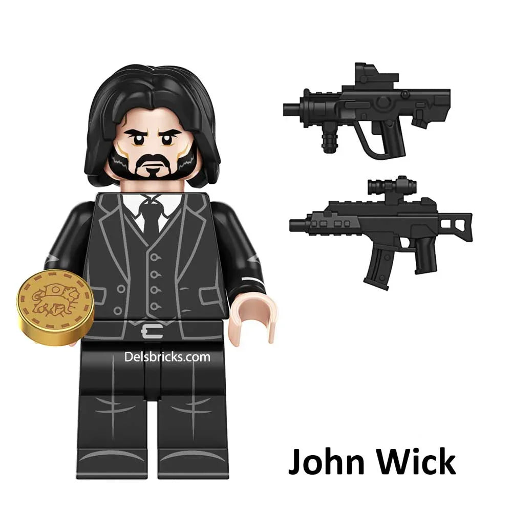 John Wick Lego Minifigures Custom Toys - DelsBricks Minifigures