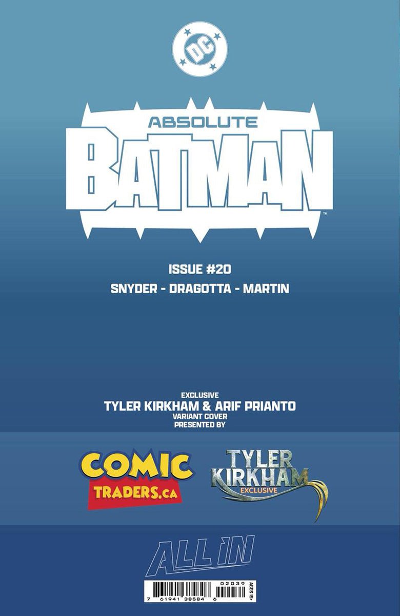ABSOLUTE BATMAN 20 TYLER KIRKHAM EXCLUSIVE VAR (05/13/2026) - DelsBricks Toys & CollectiblesComic BookDelsBricks Toys & CollectiblesUnknown Comic Books