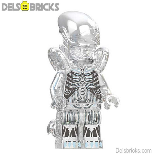 Alien Xenomorph transparent Lego Minifigures custom Toys - DelsBricks MinifiguresMinifiguresDelsBricks MinifiguresDelsbricks