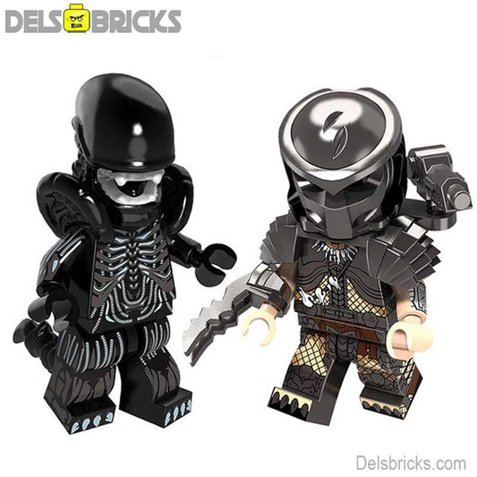Aliens Vs Predator set of 2 Lego Minifigures - DelsBricks MinifiguresMinifiguresDelsBricks MinifiguresDelsbricks