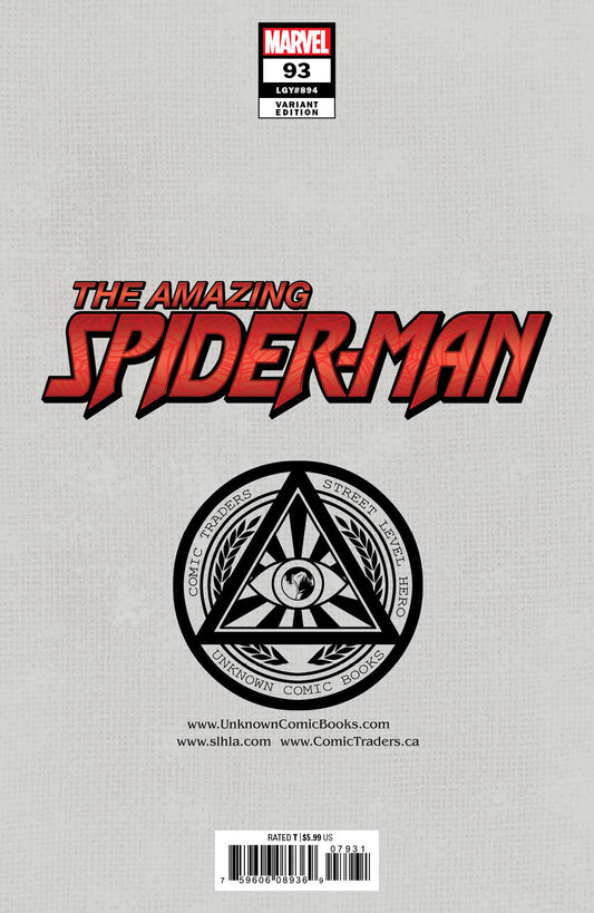 Amazing Spider - Man 93 Unknown Comics Tyler Kirkham Exclusive Var (03/23/2022) (03/30/2022) - DelsBricks Toys & CollectiblesCOMIC BOOK EXCLUSIVEDelsBricks Toys & CollectiblesUnknown Comic Books