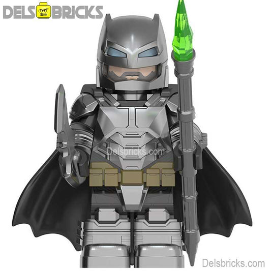 Armored Batman from Batman V Superman Lego Minifigures Custom toys Silver - DelsBricks MinifiguresMinifiguresDelsBricks MinifiguresDelsbricks