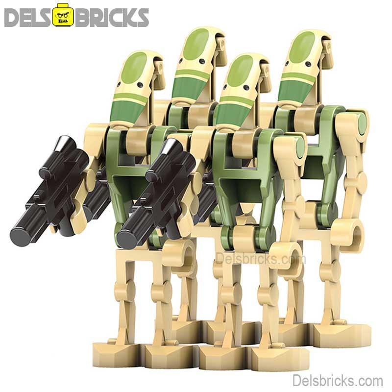 Battle Droids set of 4 Star Wars Lego Minifigures Custom Toys 1 - DelsBricks MinifiguresLego Star Wars MinifiguresDelsBricks MinifiguresDelsbricks.com