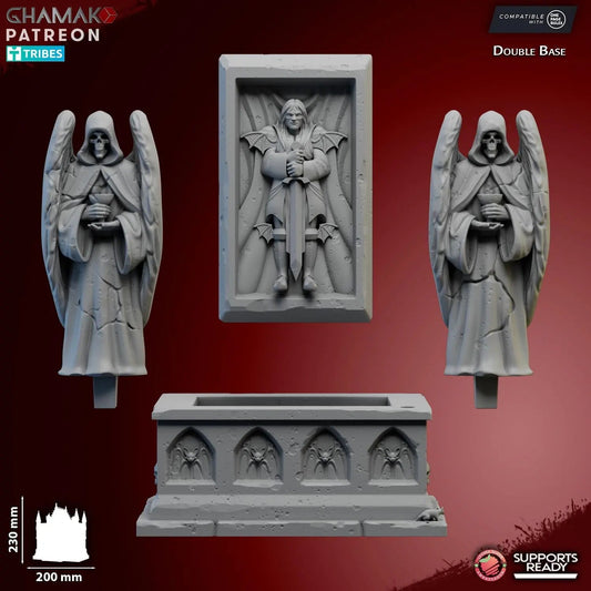 Blighted Mausoleum by Ghamak 28/32mm Scale, Terrain, 200x230mm, Table Top Mini, Scale Model - DelsBricks Toys & CollectiblesResin Printed MiniatureDelsBricks Toys & CollectiblesMega Diamonds & Schwartzreiter Mini Forge