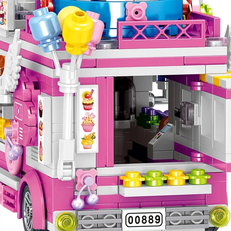 Cake Car Building Block toys Minifigures Food Trucks Fun for All over 500 Pieces - DelsBricks MinifiguresFood Truck Minifigures brick building toysDelsBricks MinifiguresDelsbricks.com