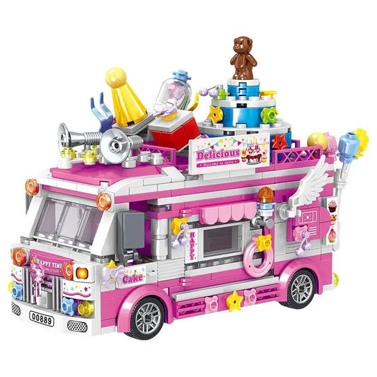 Cake Car Building Block toys Minifigures Food Trucks Fun for All over 500 Pieces - DelsBricks MinifiguresFood Truck Minifigures brick building toysDelsBricks MinifiguresDelsbricks.com