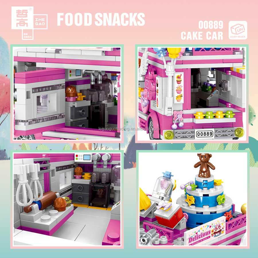 Cake Car Building Block toys Minifigures Food Trucks Fun for All over 500 Pieces - DelsBricks MinifiguresFood Truck Minifigures brick building toysDelsBricks MinifiguresDelsbricks.com