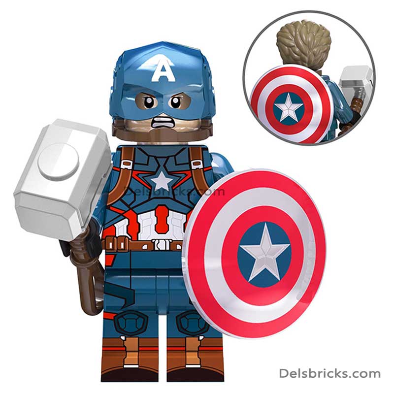 Lego Minifigures Captain America Avengers – DelsBricks Minifigures