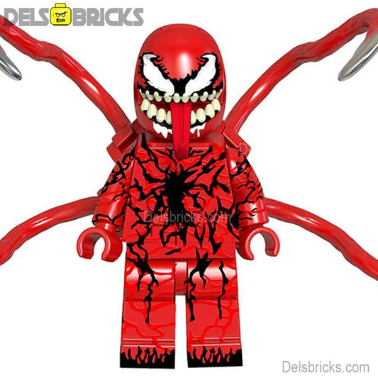 Carnage from Venom, Spider - Man Lego Minifigures Custom Toys NEW - DelsBricks MinifiguresSpiderman Lego MinifiguresDelsBricks MinifiguresDelsbricks.com