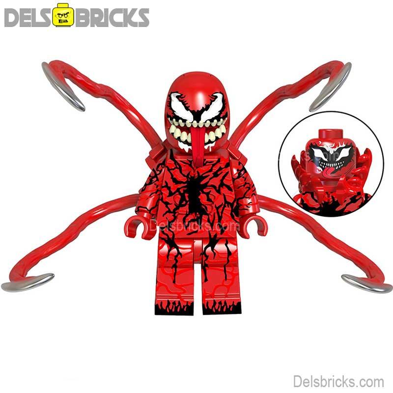Carnage from Venom, Spider - Man Lego Minifigures Custom Toys NEW - DelsBricks MinifiguresSpiderman Lego MinifiguresDelsBricks MinifiguresDelsbricks.com
