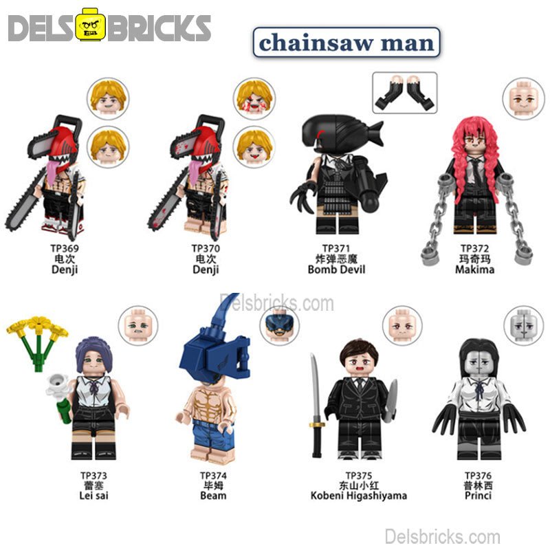 Chainsaw Man Anime Set of 8 Lego Minifigures Custom Toys - DelsBricks MinifiguresMinifiguresDelsBricks MinifiguresDelsbricks