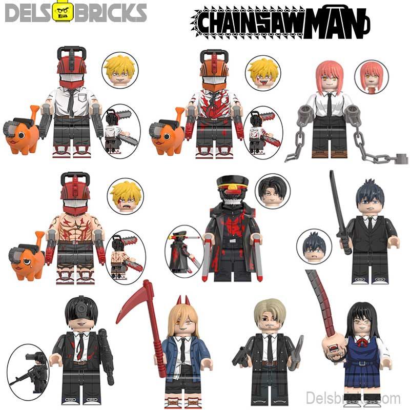 Chainsaw Man Anime Set of 10 Lego Minifigures - DelsBricks Minifigures