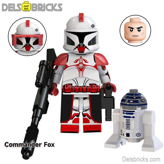 Clone Commander Fox & R2D2 Droid Lego Star wars Minifigures - DelsBricks MinifiguresLego Star Wars MinifiguresDelsBricks MinifiguresDelsbricks.com