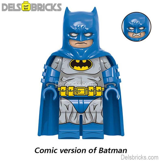Comic Book Batman Blue/Gray Suit Design Lego Batman Minifigures - DelsBricks MinifiguresMinifiguresDelsBricks MinifiguresDelsbricks