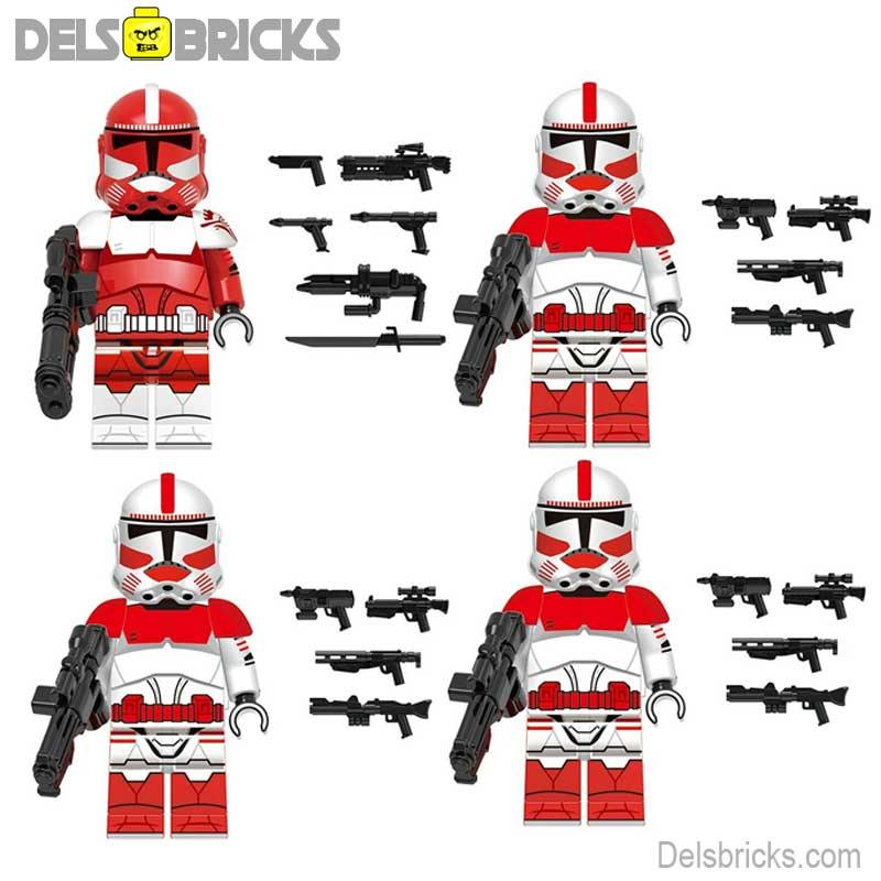 Coruscant Guard Clone trooper Set of 4 Lego Star Wars Minifigures custom toys - DelsBricks MinifiguresLego Star Wars MinifiguresDelsBricks MinifiguresDelsbricks.com