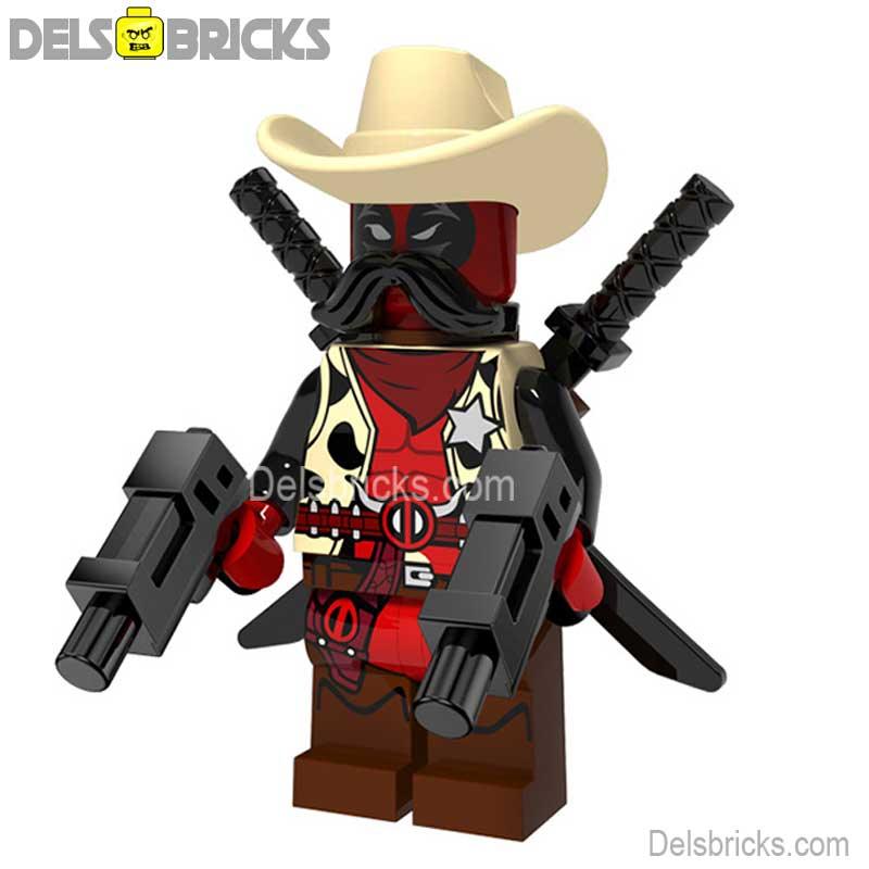 Cowboy Deadpool Lego marvel Minifigures Custom toys - DelsBricks MinifiguresMinifiguresDelsBricks MinifiguresDelsbricks