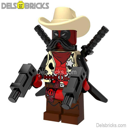 Cowboy Deadpool Lego marvel Minifigures Custom toys - DelsBricks MinifiguresMinifiguresDelsBricks MinifiguresDelsbricks
