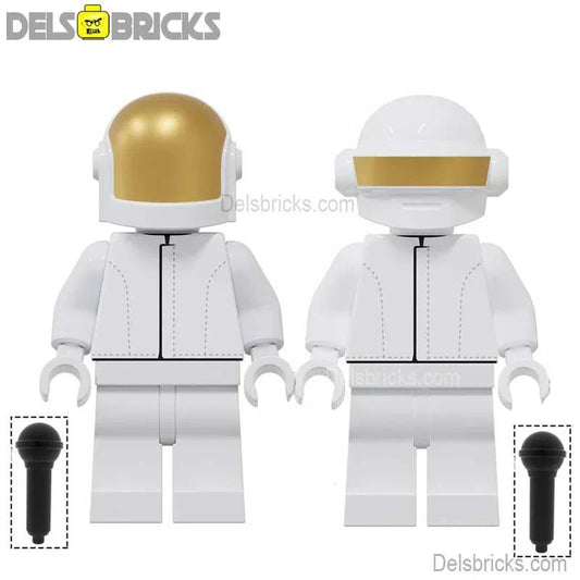 Daft Punk Lego Minifigures Custom Toys (rare set) White - DelsBricks MinifiguresMinifiguresDelsBricks MinifiguresDelsbricks