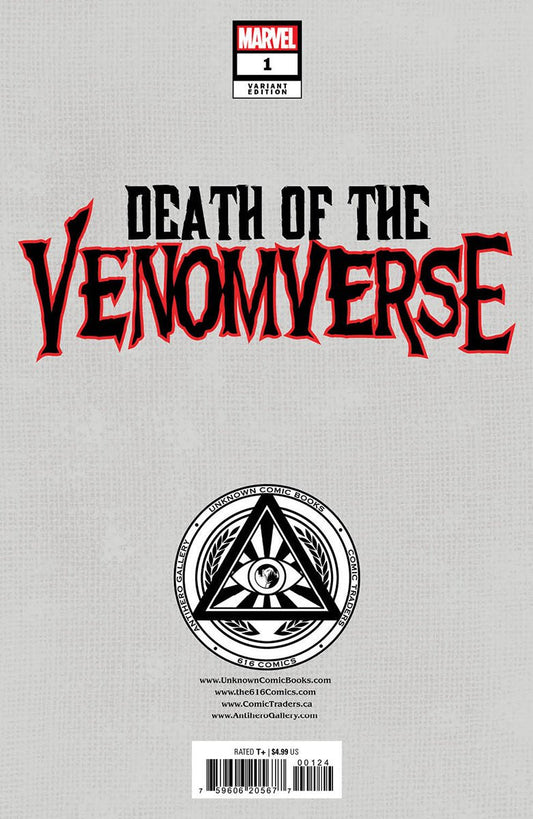 Death Of The Venomverse 1 Unknown Comics Davide Paratore Exclusive Virgin Var (08/02/2023) - DelsBricks Toys & CollectiblesCOMIC BOOK EXCLUSIVEDelsBricks Toys & CollectiblesUnknown Comic Books