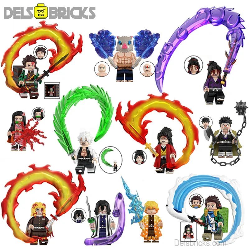 Demon Slayer Set of 11 Anime Lego Minifigures Custom Toys S4 - DelsBricks MinifiguresMinifiguresDelsBricks MinifiguresDelsbricks