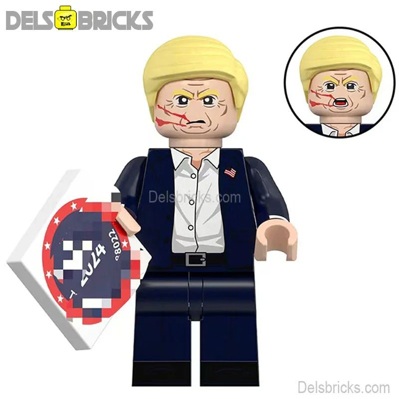 Donald Trump Assassination Attempt Best Lego Minifigures custom toys NEW - DelsBricks MinifiguresLego Star Wars MinifiguresDelsBricks MinifiguresDelsbricks.com