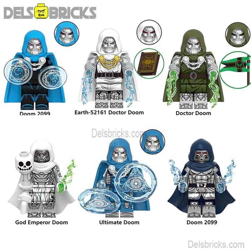 Dr Doom Set of 6 Lego Minifigures Custom Toys Marvel MCU - DelsBricks MinifiguresMinifiguresDelsBricks MinifiguresDelsbricks