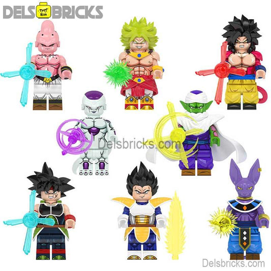 Dragon Ball Z Super set of 8 Lego Minifigures Custom Anime Toys - DelsBricks MinifiguresMinifiguresDelsBricks MinifiguresDelsbricks