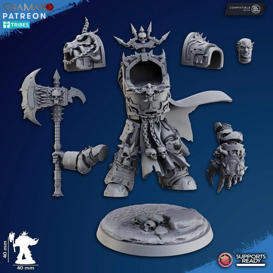 Exterminator Lord 3 by Ghamak Fantasy 28/32mm Scale Miniature, 40mm tall, Marine, Proxy, Sci - fi, Warlord, Grim Dark, Chaos - DelsBricks Toys & CollectiblesResin Printed MiniatureDelsBricks Toys & CollectiblesMega Diamonds & Schwartzreiter Mini Forge