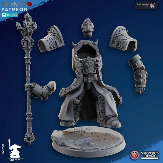 Exterminator Warlock 1 by Ghamak Fantasy 28mm Scale Miniature, 42mm tall - DelsBricks Toys & CollectiblesResin Printed MiniatureDelsBricks Toys & CollectiblesMega Diamonds & Schwartzreiter Mini Forge