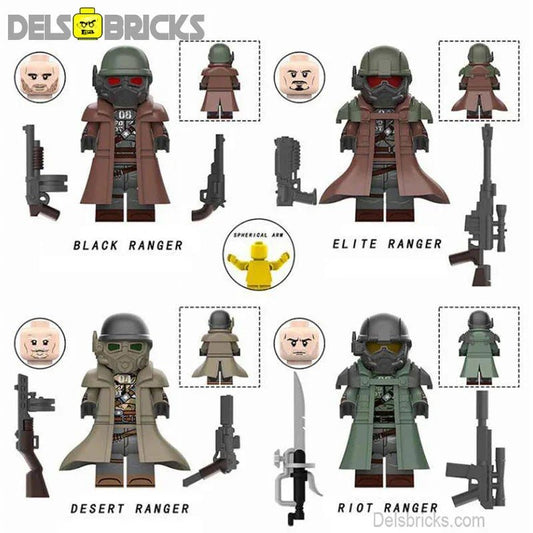 Fallout Desert Rangers Set of 4 Lego Minifigures Custom video Game Toys - DelsBricks MinifiguresMinifiguresDelsBricks MinifiguresDelsbricks