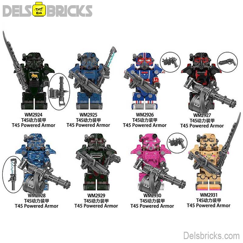 Fallout T - 45 Power Armor Set of 8 Lego Minifigures Custom video Game Toys S5 - DelsBricks MinifiguresMinifiguresDelsBricks MinifiguresDelsbricks