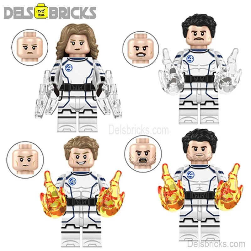 Fantastic Four First Steps Set of 4 Lego Minifigures Custom Toys 2 - DelsBricks MinifiguresMinifiguresDelsBricks MinifiguresDelsbricks