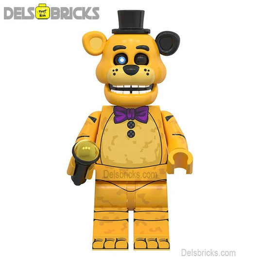 Five Nights At Freddys Golden Freddy Lego Minifigures custom toys - DelsBricks MinifiguresLego Horror MinifiguresDelsBricks MinifiguresDelsbricks.com