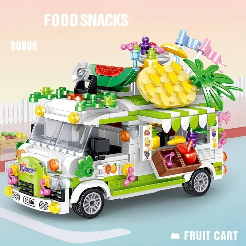 Fruit Cart Food Truck Building Block toys Minifigures Food Trucks Fun for All over 500 Pieces - DelsBricks MinifiguresFood Truck Minifigures brick building toysDelsBricks MinifiguresDelsbricks.com