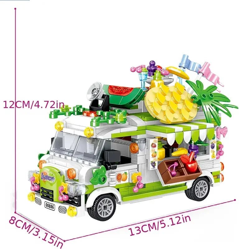 Fruit Cart Food Truck Building Block toys Minifigures Food Trucks Fun for All over 500 Pieces - DelsBricks MinifiguresFood Truck Minifigures brick building toysDelsBricks MinifiguresDelsbricks.com