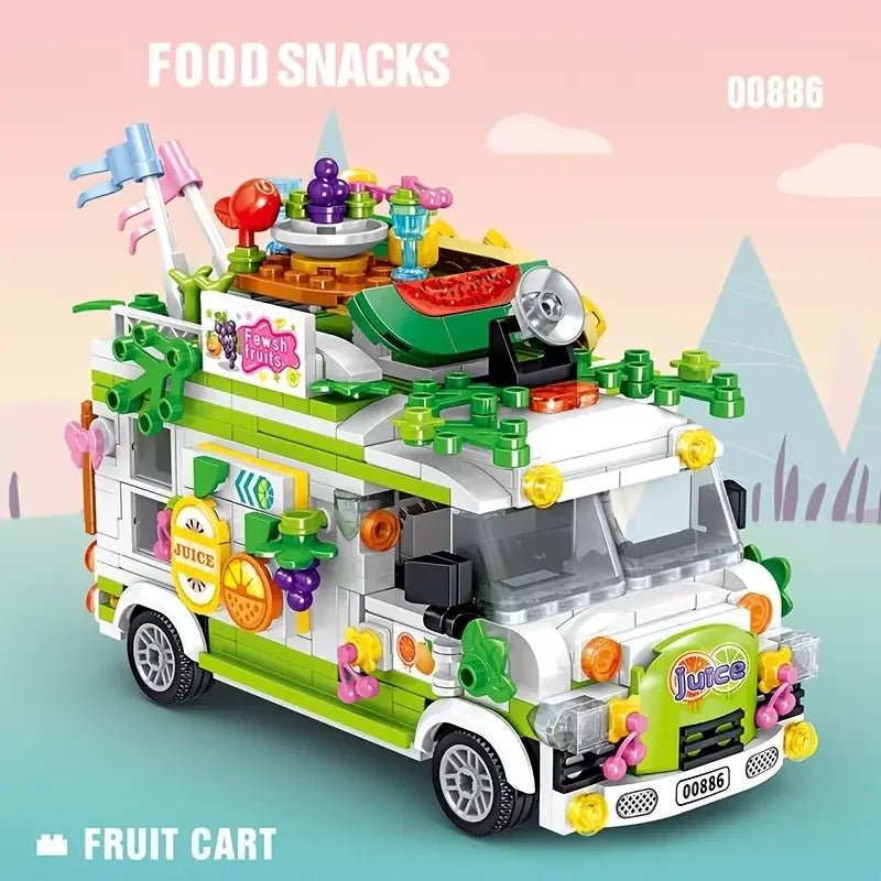 Fruit Cart Food Truck Building Block toys Minifigures Food Trucks Fun for All over 500 Pieces - DelsBricks MinifiguresFood Truck Minifigures brick building toysDelsBricks MinifiguresDelsbricks.com