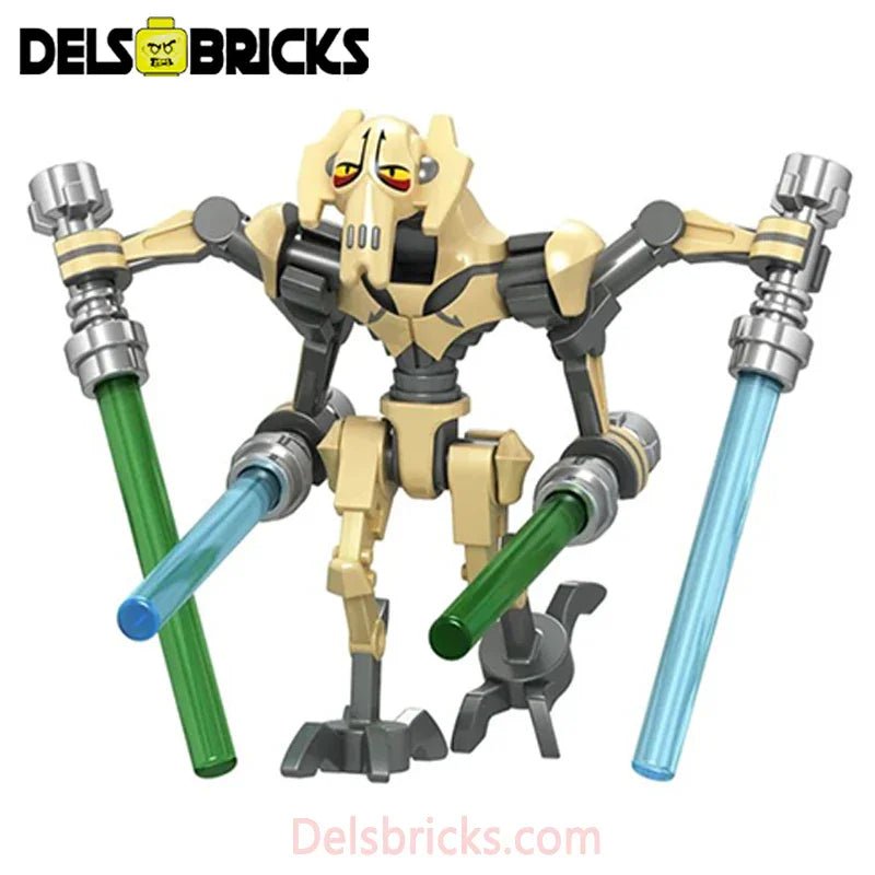 General Grievous set of 2 Star Wars Lego Minifigure Custom Toys - DelsBricks MinifiguresLego Star Wars MinifiguresDelsBricks MinifiguresDelsbricks.com