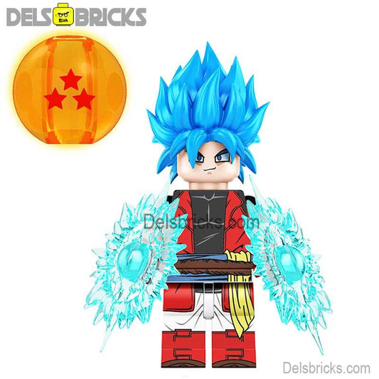 Goku Blue Dragon Ball Z Lego Minifigures Anime Custom Toys - DelsBricks MinifiguresMinifiguresDelsBricks MinifiguresDelsbricks
