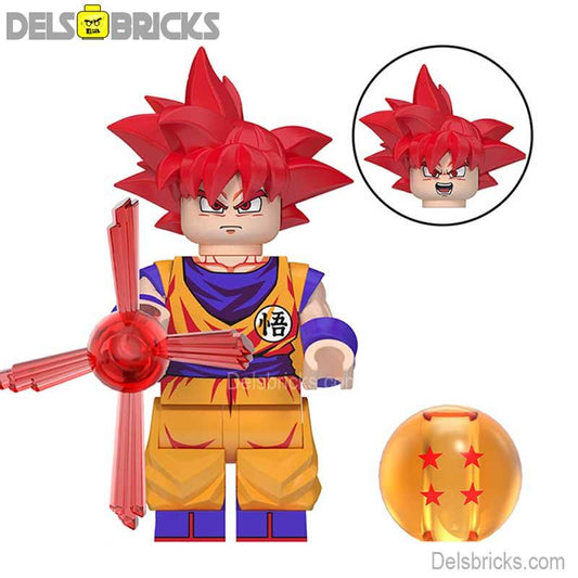 Goku Red Hair NEW Dragon Ball Z Lego Minifigures Custom Anime Toys - DelsBricks MinifiguresMinifiguresDelsBricks MinifiguresDelsbricks