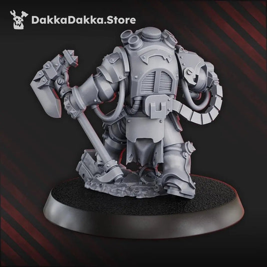 Gorgwork Comander in Heavy Armor by DakkaDakka 28mm Heroic Scale Miniature, 46mm tall - DelsBricks Toys & CollectiblesResin Printed MiniatureDelsBricks Toys & CollectiblesMega Diamonds & Schwartzreiter Mini Forge