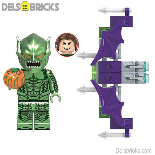 Green Goblin Spider - Man No Way Home Lego Minifigures Custom Toys - DelsBricks MinifiguresSpiderman Lego MinifiguresDelsBricks MinifiguresDelsbricks.com