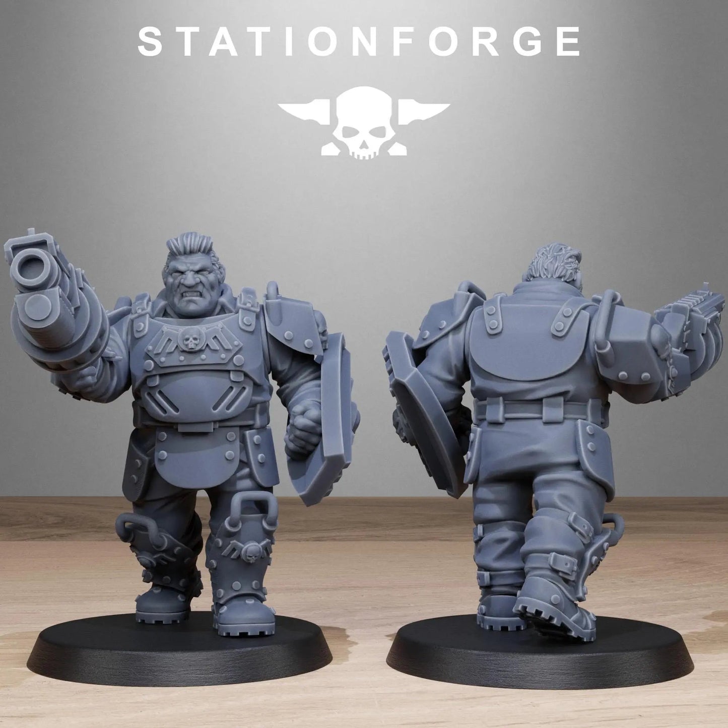 Grim Guard Armored Mutants by Station Forge 28/32mm Heroic Scale Miniature, 50mm tall, 10 Units, Proxy, Grimdark, Sci - Fi, OPR, Guard - DelsBricks Toys & CollectiblesResin Printed MiniatureDelsBricks Toys & CollectiblesMega Diamonds & Schwartzreiter Mini Forge