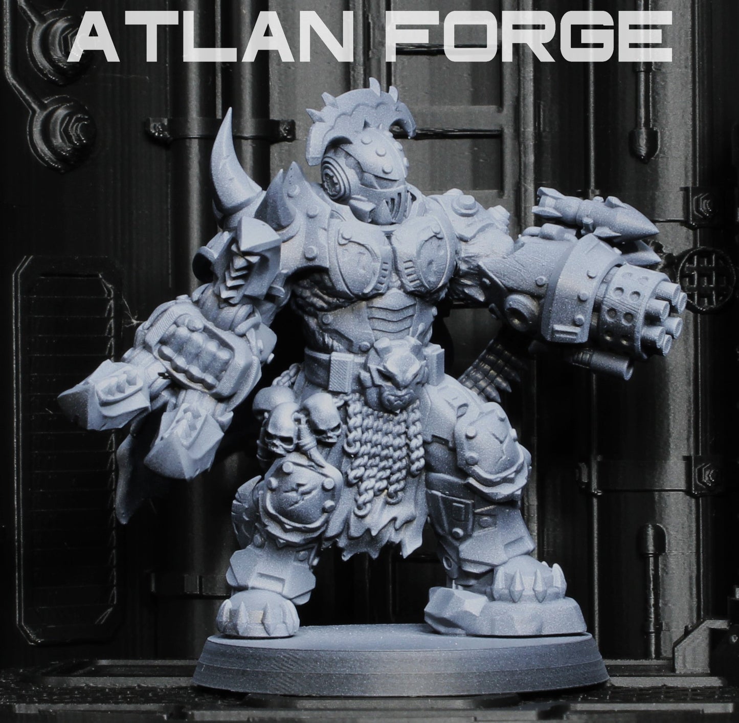 Grokk Brutelord by Atlan Forge – Resin Printed Grimdark Sci - Fi Mini With Wolf (28/32mm) - DelsBricks Toys & CollectiblesResin Printed MiniatureDelsBricks Toys & CollectiblesMega Diamonds & Schwartzreiter Mini Forge