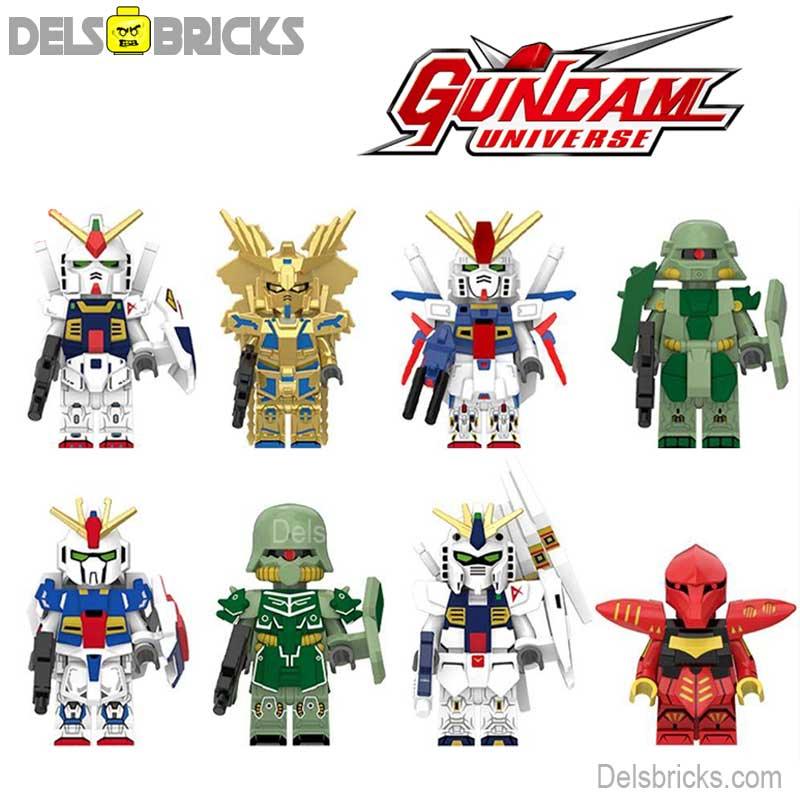 Gundam Anime Series Mech Suits set of 8 Lego Minifigures Custom Toys - DelsBricks MinifiguresMinifiguresDelsBricks MinifiguresDelsbricks