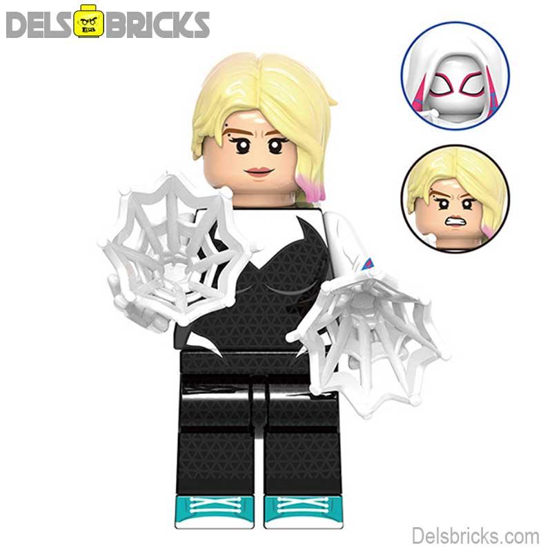 Gwen Stacy Ghost Spider from Spider - Man Across the Spider - verse Minifigures - DelsBricks MinifiguresSpiderman Lego MinifiguresDelsBricks MinifiguresDelsbricks.com