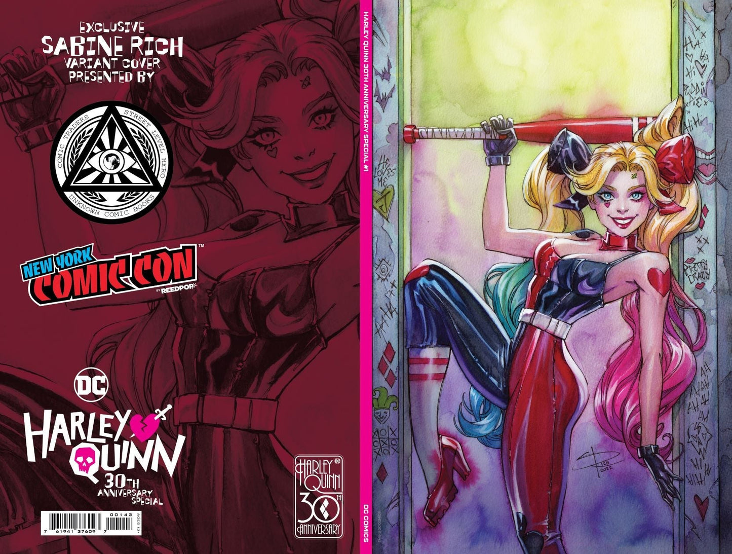 Harley Quinn 30Th Anniversary Special 1 Unknown Comics Sabine Rich Exclusive Nycc 2022 Foil Virgin Var - DelsBricks Toys & CollectiblesComic BooksDelsBricks Toys & CollectiblesUnknown Comic Books