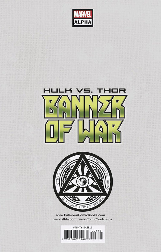 Hulk Vs. Thor: Banner Of War Alpha 1 Unknown Comics Tyler Kirkham Exclusive Var (05/04/2022) (05/11/2022) - DelsBricks Toys & CollectiblesCOMIC BOOK EXCLUSIVEDelsBricks Toys & CollectiblesUnknown Comic Books